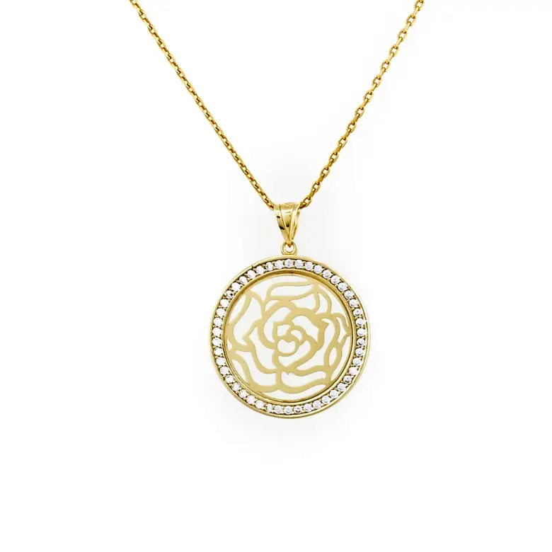 Złota zawieszka róża Złota zawieszka róża